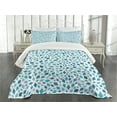 thumbnail image 3 of Ambesonne Teal Quilted Bedspread Set 3 Pcs, Abstract Mosaic Blue Tones, King Size, Slate Blue Turquoise, 3 of 5