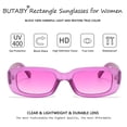 thumbnail image 3 of BUTABY Gafas de sol rectangulares para mujer, gafas de conducción retro de los años 90, marco cuadrado estrecho, protección UV400, 3 of 5