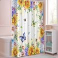 thumbnail image 5 of Shower Curtain Sunflower Daisy Butterfly Bee Shower Curtains for Bathroom Decor, Waterproof Polyester Shower Curtain Set with Hooks, Extra Long 72" x 96" Spring Floral Yellow, 5 of 9
