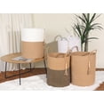 thumbnail image 5 of Unique Bargains Woven Storage Bin with Handle and Tassel Beads Storage Basket White Brown, 5 of 6