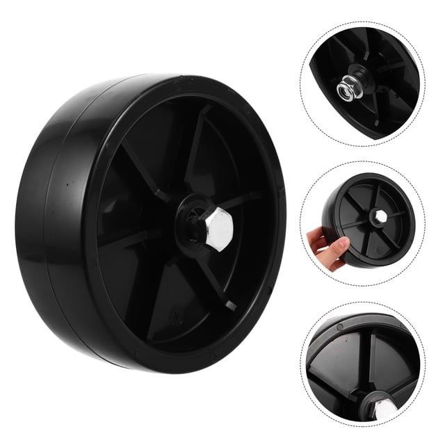 TEHAUX 1 Set Black Plastic Trailer Jack Wheel for Stable Support and High Load Capacity 5.70X5.70X1.97In