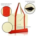 thumbnail image 3 of DALIX 22" Extra Large Cotton Canvas Zippered Shopping Tote Grocery Bag in Red, 3 of 6