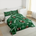 thumbnail image 4 of Manfei Rugby Sport Full Size Comforter Sets,American Rugby Games Bedding Comforter Set,Green Brown Bedding Sets For Boys Kids,Ultra Soft Home Decor Reversible,3-Piece, 4 of 9