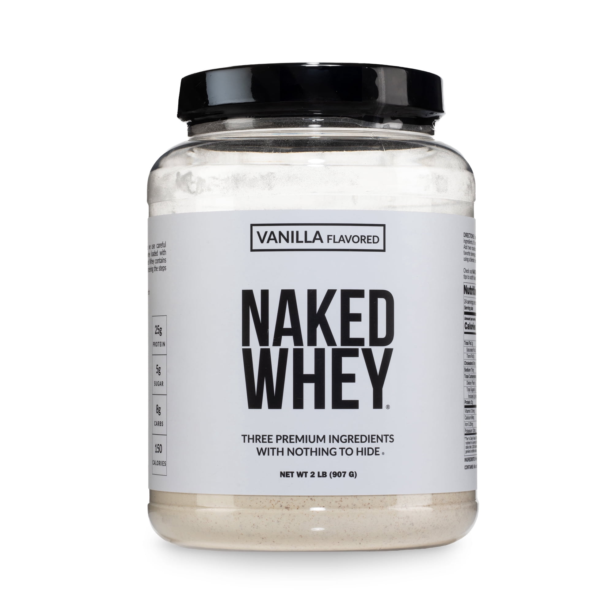 NAKED Whey Vanilla Protein Powder - Only 3 Ingredients - Grass Fed Whey Protein Powder, Vanilla Flavor, and Organic Coconut Sugar, No GMO, No Soy, and Gluten Free - 24 Servings