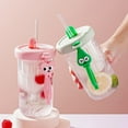 thumbnail image 1 of 500ml Straw Bottle with Handle Filter Design Tea Water Separation Cup Fruit Tea Bottle School Supplies, 1 of 8
