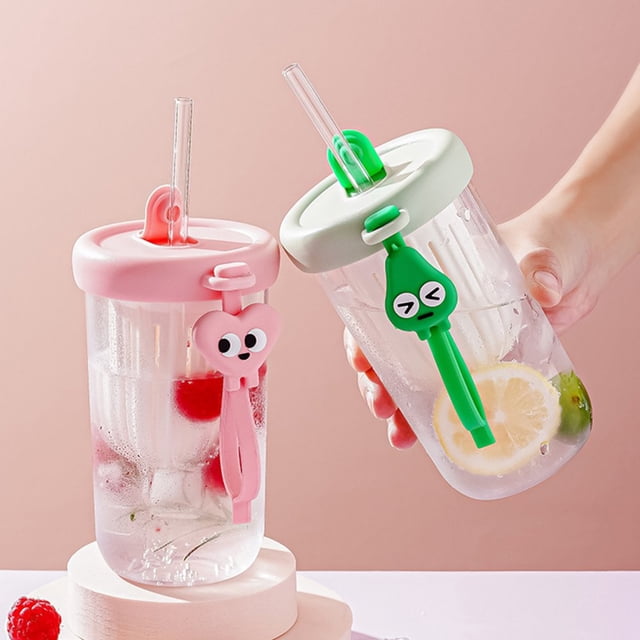 500ml Straw Bottle with Handle Filter Design Tea Water Separation Cup Fruit Tea Bottle School Supplies