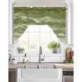 thumbnail image 2 of Sage Green Marble Swag Valance for Windows 56'' x 36'', Abstract Wave Lines Gradient Light Filtering Kitchen Curtains Valances for Bathroom/Living Room/Bedroom/Café, Rod Pocket Curtain Panel, 2 of 6