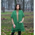 thumbnail image 2 of SAOL 100% Merino Wool Shawl/Poncho Sweater/Open Cardigan/Wool Cape with Pockets with Fringe Trim and Trinity Knot Button, 2 of 4
