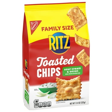 RITZ Toasted Chips Sour Cream and Onion Crackers,Pack Of 1 Family Size.