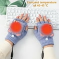 thumbnail image 3 of Women's Winter Gloves Warm Wool Knitted Convertible Fingerless Mittens, 3 of 8