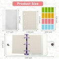 thumbnail image 6 of 5 Pack Mini Transparent 3 Ring Binder Covers with Binder Inner Papers Storage Bags Label Sticker Binder Pockets, 6 of 7