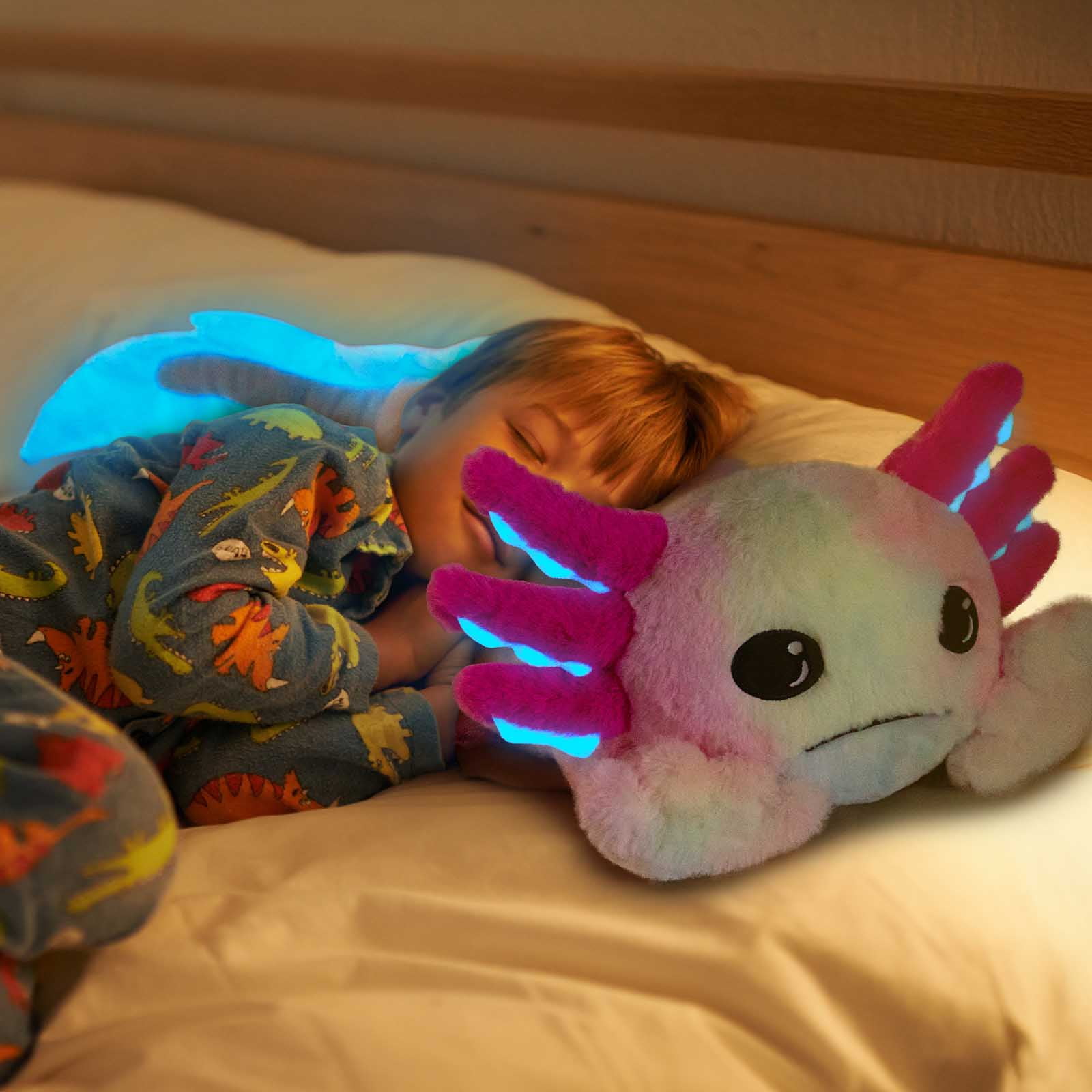 MaoGoLan 31.89" Giant Glow in the Dark Axolotl Stuffed Animals with 4 Babies Inside Large Axolotl Plush Toy