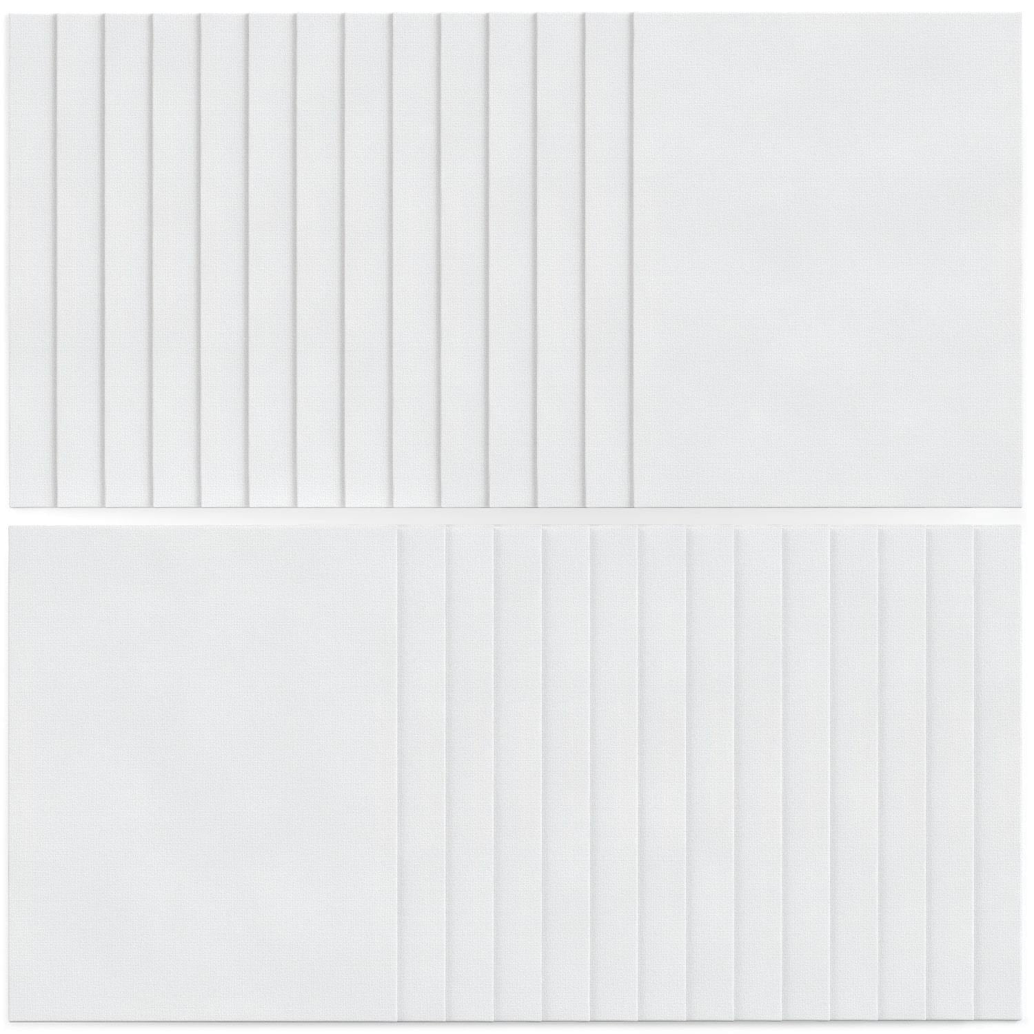 KINGART® White Canvas Panels, Classic, Multiple Sizes, Set of 28 (7 ea.  5x7, 8x10, 9x12, 11x14)