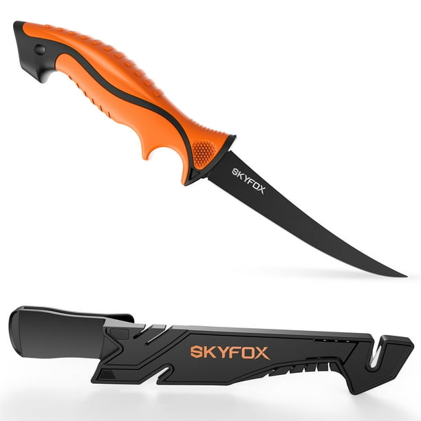 yeacher Skyfox Fillet Knife, Razor Sharp G4116 German Stainless-Steel Blade  7, Professional Level Knives for Filleting and Boning, Non-Slip Handles,  Includes Multi-Protective Sheath. 