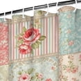 thumbnail image 3 of Pioneer Flower Floral Print Pattern Shower Curtain 84"x72", Bathroom Decorative Shower Curtain Set with 12 Hooks, Waterproof Washable, 3 of 6