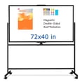thumbnail image 3 of DOLLAR BOSS Rolling Whiteboard on Wheels 72"x40" Double-Sided Dry Erase Board with Stand Big White Board with Stand Large Whiteboard Portable Magnetic Mobile White Board, Black, 3 of 9