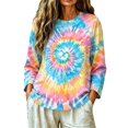 thumbnail image 4 of IMENGL Womens Long Sleeve Top Casual Tie Dye Sweat Neck Pullover Loose Basic Long Sleeve Shirts for Women,M-XXXXL, 4 of 5