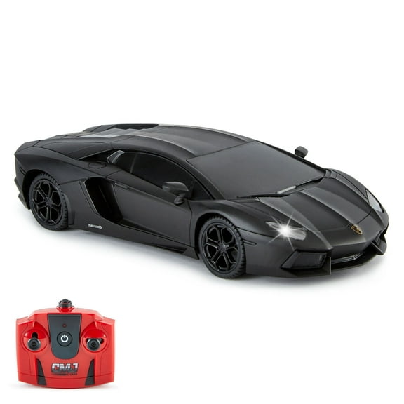 CMJ RC Cars: Lamborghini LP700-4 - Black - 1:24 Scale, Remote Control Radio Vehicle, 2.4 Ghz, LED Headlights, Indoor-Outdoor Racing Toy, Licensed
