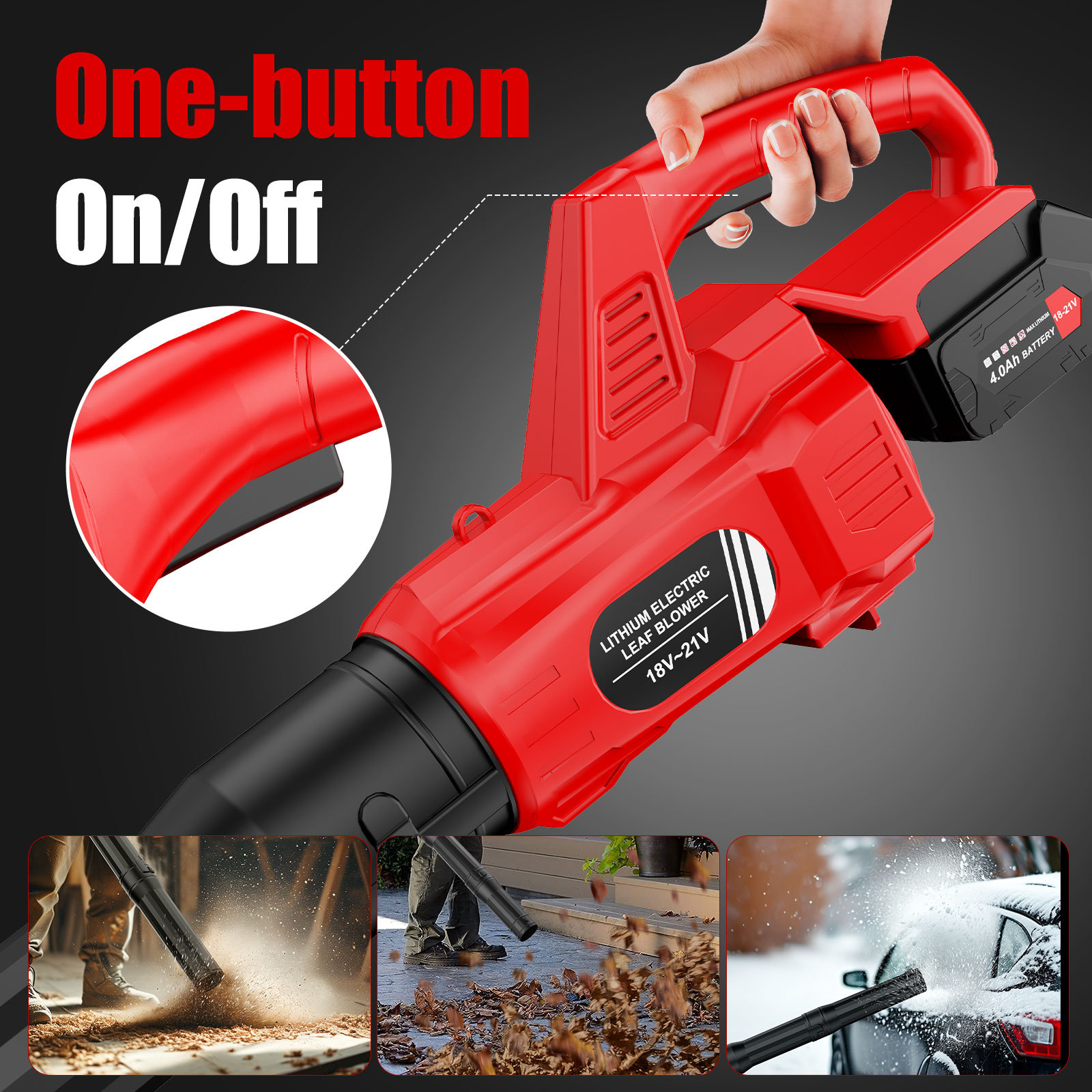 Tanbaby Cordless Leaf Blower 580 CFM with Dual Batteries photo 4