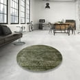 thumbnail image 4 of Ahgly Company Machine Washable Indoor Round Industrial Modern Khaki Green Area Rugs, 5' Round, 4 of 7