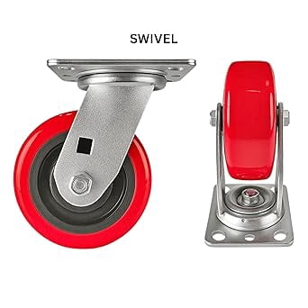 4 Pack Heavy Duty 5 in Polyurethane Caster Wheels, 4 Swivel