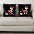 thumbnail image 3 of Set of 2 18x18in Throw Pillow Covers - Adorable Design with Red Polka - Dotted Dress & Party Hat Perfect for Couch Bed Car, 3 of 8