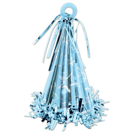 Blue Christmas Centerpieces Club Pack of 12 Light Blue Party Hat Balloon Weight Decorative Birthday Centerpieces 6 oz. ()