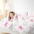 thumbnail image 4 of jejeloiu Pink Bows Ribbon Queen Comforter Set,White Volleyball Pattern Bedding Comforter Set Ball Gamer Reversible 3-Piece, 4 of 8