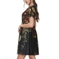 thumbnail image 2 of Lsque Vintage Floral Vase A Print Women's Casual Dress T-Shirt Summer Short Sleeve Scoop Neck Swing Dresses, 2 of 6