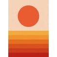 thumbnail image 2 of Sun Pattern Minimalist Modern Area Rug for Living Room Dining Room Bedroom Home Office Playroom Soft Red Orange 4'x7' Boho Carpet No-Slip Kitchen Laundry Runner Rug, 2 of 6