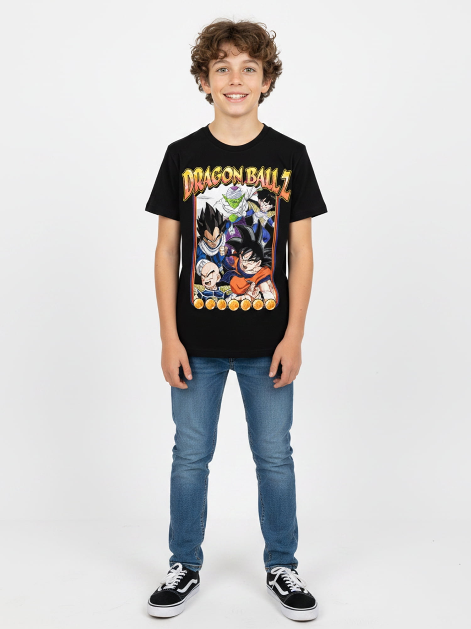 Dragon Ball Z Boys' Graphic Tee with Short Sleeves, Z Warriors, Sizes 4-18