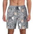 thumbnail image 3 of Uemuo Cute Dog And Flowers Pattern Mens Swim Trunks Quick Dry Board Shorts with Mesh Lining, Stretch Beach Shorts Quick Dry No-Chafing Board Shorts-XX-Large, 3 of 9