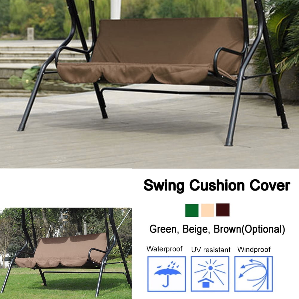 Coffee Yuehuam Patio Swing Cushion Cover Set Canopy Top Cover+Swing Cushion Cover,Courtyard Garden Swing Seat Cover Replacement 3-Seat Waterproof Protection Cover 59x43.3x3.9Inch 