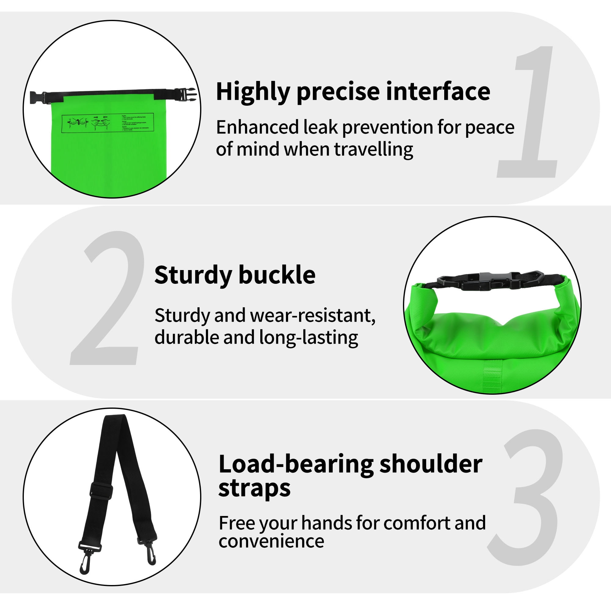 Unique Bargains Durable Waterproof Dry Bag Green Pattern 1