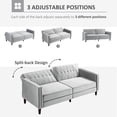thumbnail image 4 of HOMCOM Sofa Bed w/ Reclining Split Back & Rubber Wood Legs, Light Gray, 4 of 9