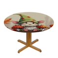 thumbnail image 3 of Awypu  Round Fitted Tablecloth with Elastic Edged, Fall Gnomes Thanksgiving Table Cloth for Dining Table Rustic Maple Leaf Autumn Waterproof Oil Proof Table Cover for Indoor Outdoor White, 3 of 7