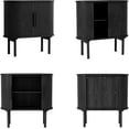 thumbnail image 7 of 31'' Fluted Sideboard Buffer Cabinet, Modern Credenza Storage Cabinet with Slide Doors, Bar Cabinet Console Table for Living Dining Room Kitchen Hallway Entryway, Black, 7 of 7