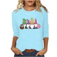 thumbnail image 1 of Blouse pour Femmes T-shirt Imprimé Col Rond de Pâques Manches 3/4 Col Rond Chandail, 1 of 1