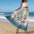 thumbnail image 6 of LWavelet Women's Daisy Floral Print Tiered Maxi Skirt, Elastic Waist with Pockets, Cute Spring & Mother's Day Long Skirt Light Blue M, 6 of 6