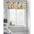 thumbnail image 4 of Kitchen Cafe Valance Curtain for Small Windows,Watercolor Spring Blossom Flower Rod Pocket Short Valances Floral Leaves on Retro Letter Window Treatment Panel for Living Room/Bedroom/Bathroom,42x12in, 4 of 9
