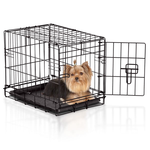 Easy Crate Single Door Metal Dog Crate Black, XS