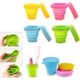 thumbnail image 1 of Taza plegable retráctil, portátil, de silicona, para acampar, viajar, tazas plegables para deportes de senderismo, 4 Uds., 101-200ml, 1 of 4