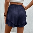 thumbnail image 2 of Krdevn Women's Pleated Wide Leg Shorts Summer Elastic Waist Casual Loose Fit High Waist Shorts Lightweight Breathable Pockets Beach Vacation Stretch,Size XL, 2 of 5