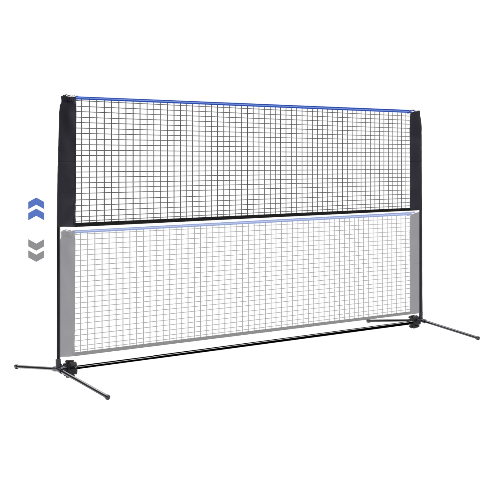 JIOABL Portable Badminton Net Set, 14FT Adjustable Height for Outdoor & Indoor Use, Includes Carry Bag, Easy Setup No Tools Needed, Blue-Black