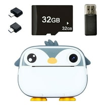 2.4 IPS Kids Instant Cameras Birthday Gifts For Boys And Girls Kids Toys HD Digital Video Camera 5 Puzzle Games With 32GB Card White