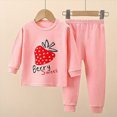 thumbnail image 2 of HCNTES Baby Girl Clothes Winter Toddler Baby Girl Clothes 6 12 Months 1T 2T 3T 4T 5T 6T Winter Outfits Dinosaurs Strawberries Cherries Giraffes Long Sleeve Sweatshirt + Pants Sets, 2 of 4