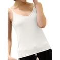 thumbnail image 3 of Women'S Cotton Tops: Spaghetti Strap, Knitted Tanks, Casual Slim Fit Sleeveless Camisole White L, 3 of 8