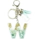 thumbnail image 1 of Llavero para mujer AlphaAcc, dijes para bolsos, llavero con flecos de letras iniciales de la A a la Z, llavero de resina, 1 of 4