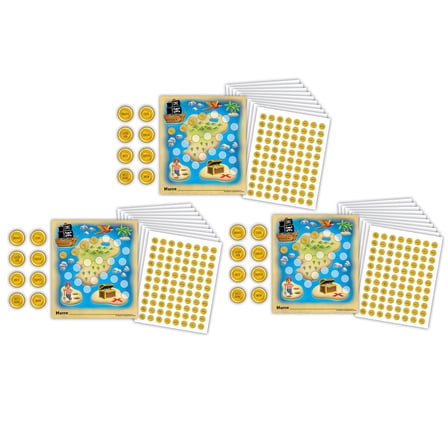 Teacher Created Resources Treasure Hunt Reward Trackers with Stickers, 3 Packs