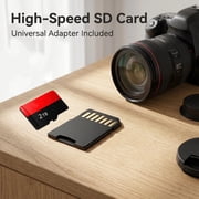 Memory Card High Speed Waterproof Memory Card with Adapter,Red